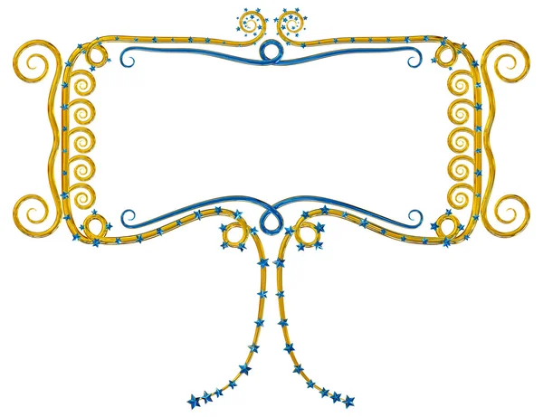 Sodrott fém kerettel, kék csillagok — Stock Fotó