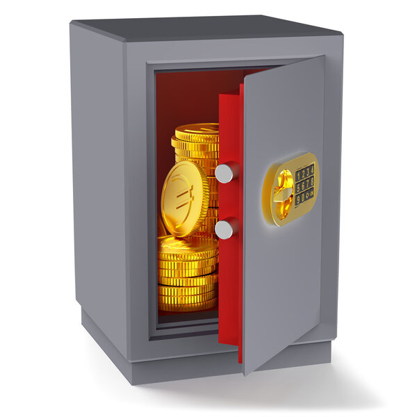 Coins euro money in the safe