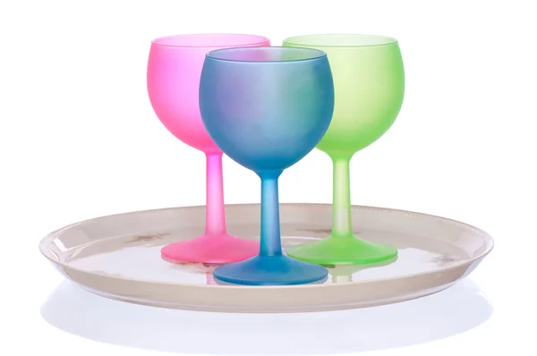 Colored wine glasses — Stock Photo, Image