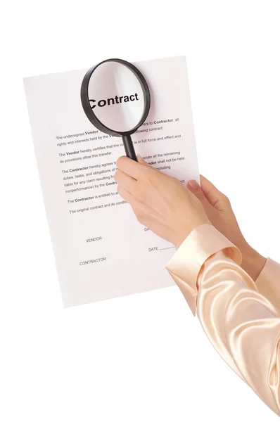 Features of contract — Stock Photo, Image
