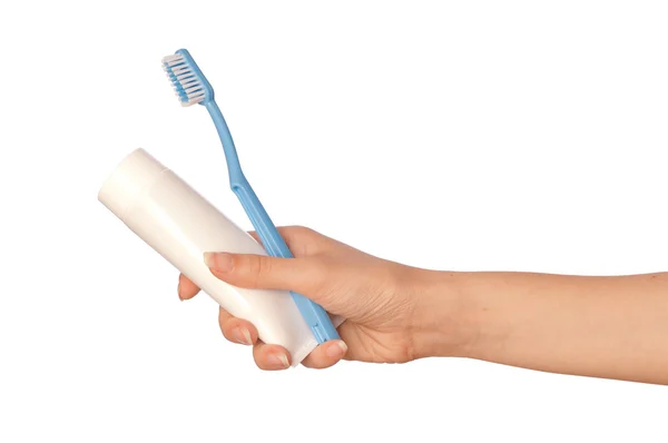 Toothpaste and toothbrush — Stock Photo, Image