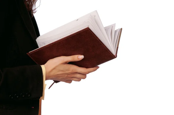 Biznes kobieta czytać notatki — Zdjęcie stockowe
