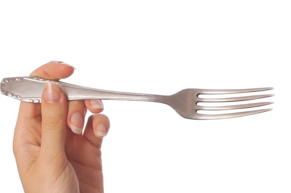 Sosteniendo un tenedor — Foto de Stock