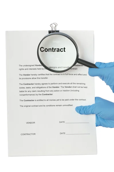 Особливості контракт — стокове фото