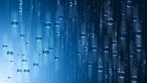 Motion blue water drops in the rain — Stock Photo, Image