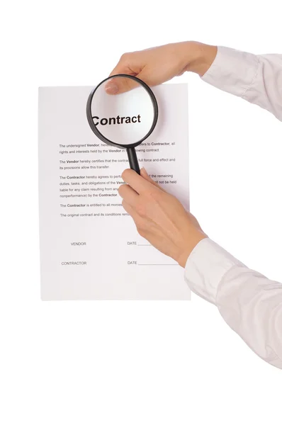 Features of contract — Stock Photo, Image