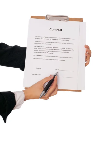 Firma de un contrato — Foto de Stock