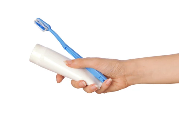 Toothpaste and toothbrush — Stock Photo, Image