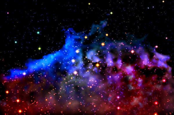 Синее и пурпурное северное сияние
