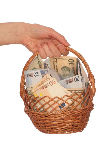 Dual currency basket — Stock Photo, Image