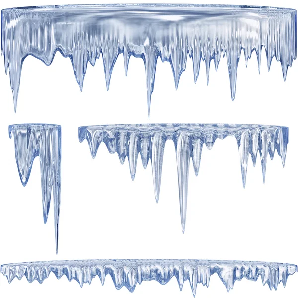 Голубые ледяные сосульки — стоковое фото