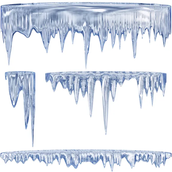 Blauwe koude ijspegels — Stockfoto