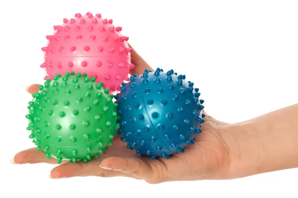 Three colored massage balls — Stock Photo, Image