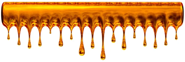 Dripping and splash golden honey or caramel — Zdjęcie stockowe