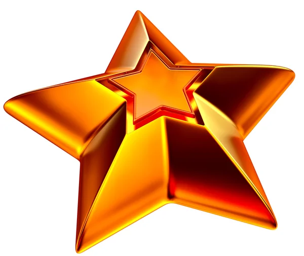 Estrela de ouro brilhante — Fotografia de Stock