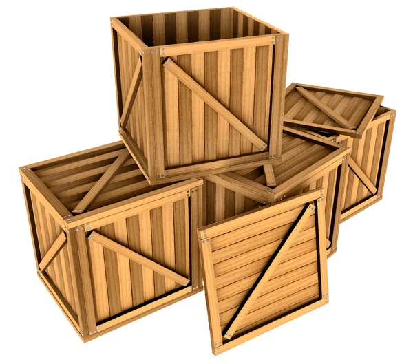 Коробки дерев'яні — стокове фото