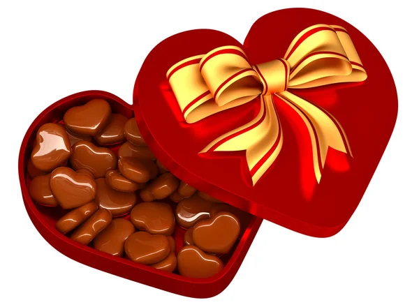 Chocolade in een vak als een cadeau voor Valentijnsdag — Stockfoto