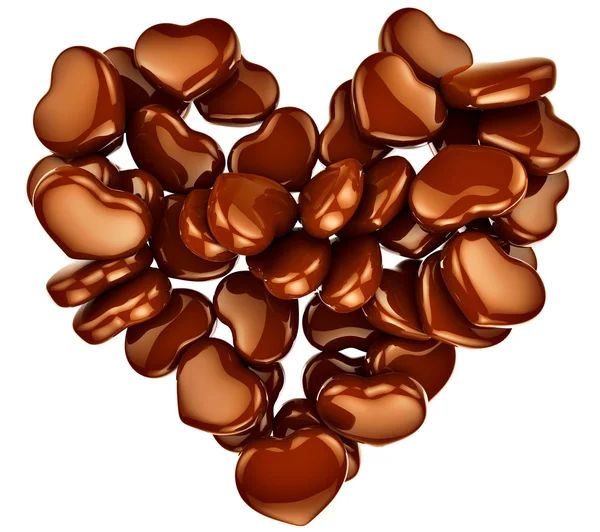 Chocolat en forme de coeur comme cadeau pour la Saint-Valentin — Photo