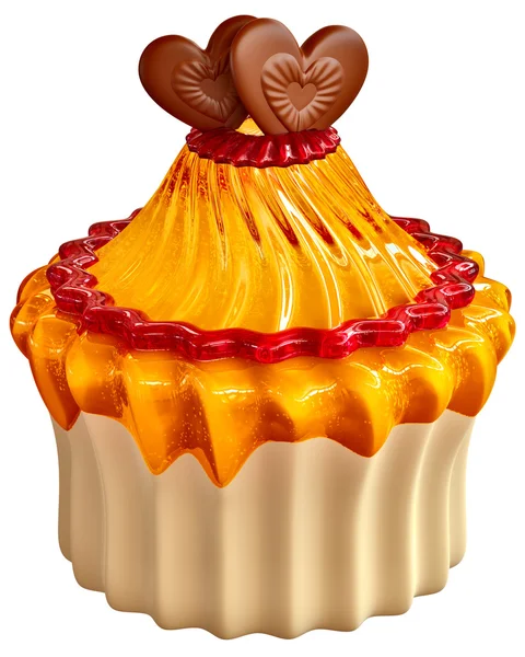 kek lemon jelly Ahududu reçeli ve iki kalp