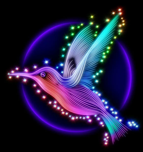 3d render of colibri bird - hummingbird with stars — Stock Photo, Image