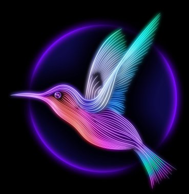 colibri kuş - 3D render sinek kuşu