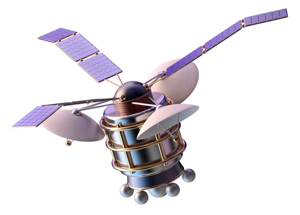 Modello 3D di un satellite artificiale della Terra Foto Stock Royalty Free