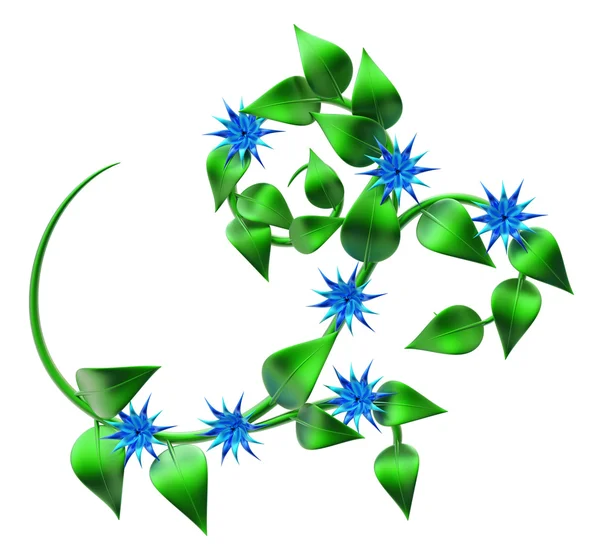Abstrato ramo verde com folhas como decoração — Fotografia de Stock