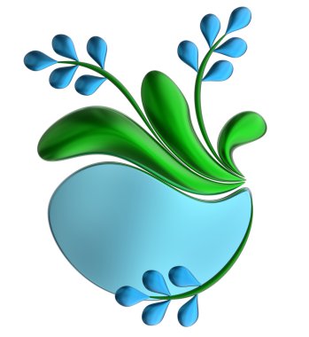 formu ile birlikte yapraklar ve çiçekler