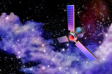 bir yapay uydunun Earth 3D modeli