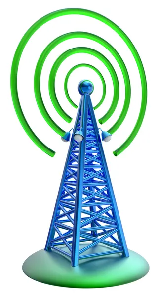 Digital transmitter sends signals from high tower — Stock Photo, Image