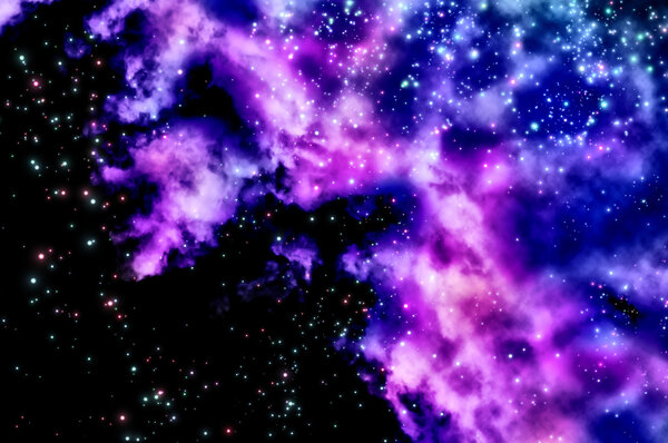 Голубая и пурпурная туманность

