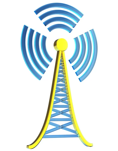 Digitale zender verzendt signalen van hoge toren — Stockfoto