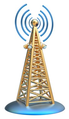 Dijital verici sinyalleri yüksek kuleden gönderir.