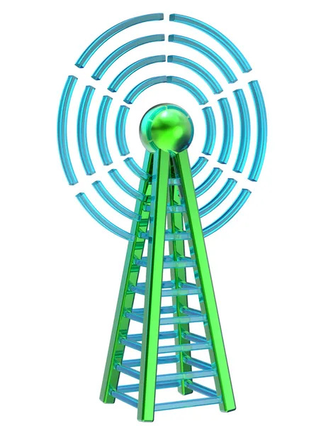 Digital transmitter sends signals from high tower — Stock Photo, Image