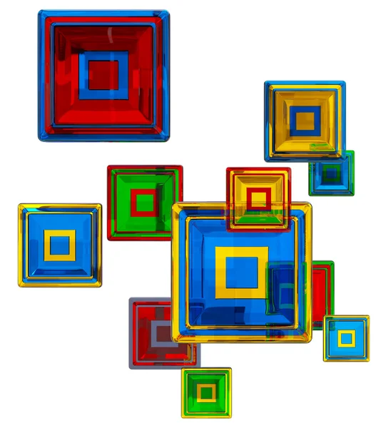 Cubos de vidro coloridos — Fotografia de Stock