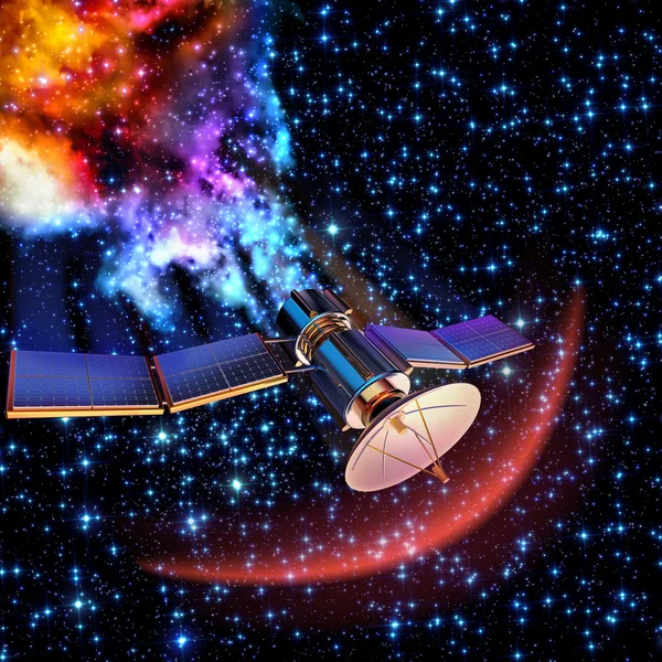 Falling artificial satellite has burned up — Stock Photo, Image