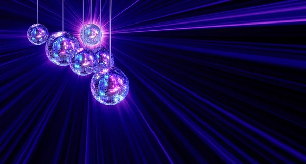Colorato sfondo funky con palle da discoteca specchio — Foto Stock