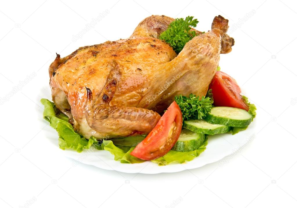 Hot roasted chicken