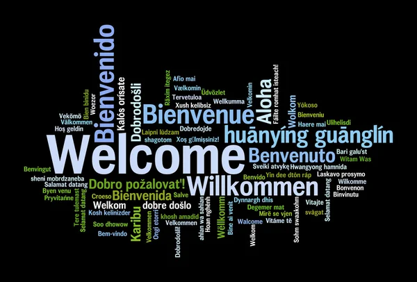 Welcome phrase words cloud concept — Stock Photo, Image