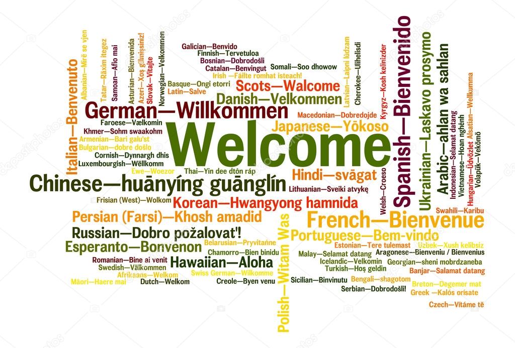 Welcome phrase words cloud concept