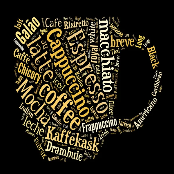 Coffee word cloud collage — Stock Photo, Image