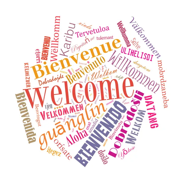 Welcome phrase in  different languages — Stock Photo, Image