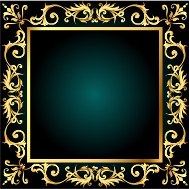 Gold(en) sebze süsleme çerçeveyle arka plan