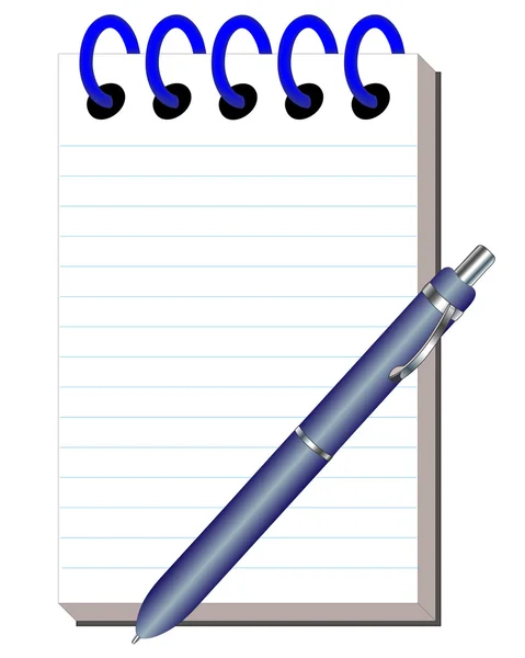 Καθαρό σημειωματάριο με λαβή για τη γραφή — Διανυσματικό Αρχείο