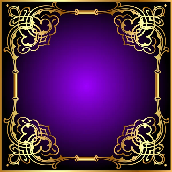 Frame with vegetable and gold(en) pattern — Stock Vector