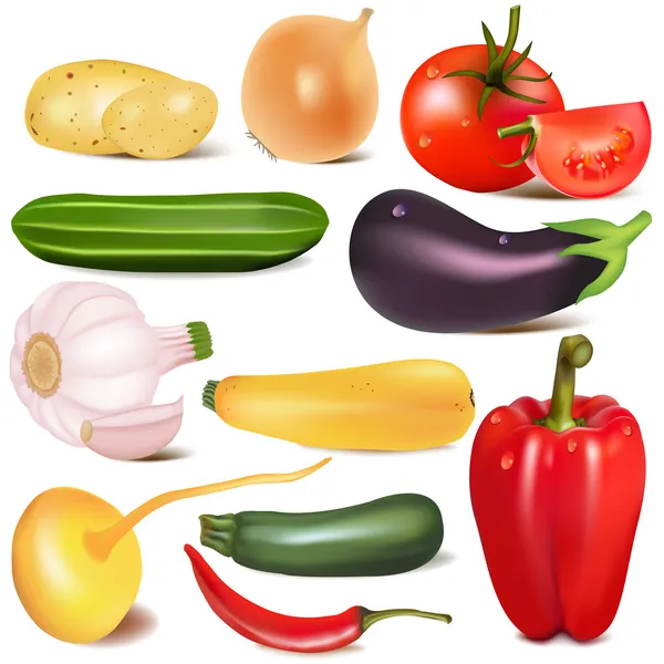 Som grönsak med gemensamma Rova aubergine — Stock vektor