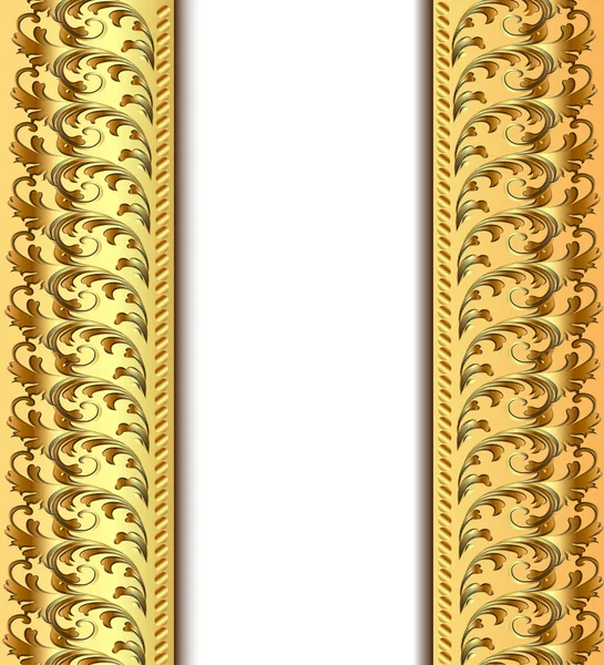 Bakgrund ram för inbjudan guld mönster — Stock vektor
