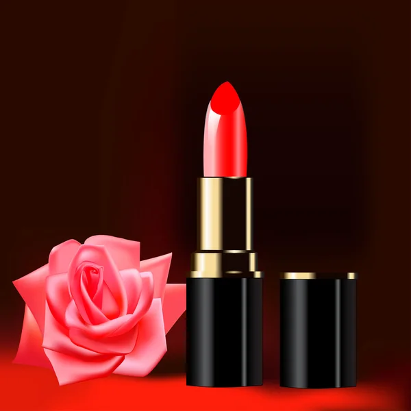 Sfondo con rossetto rosso e rosa — Vettoriale Stock