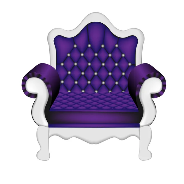 Uma antiga cadeira violeta no branco — Vetor de Stock