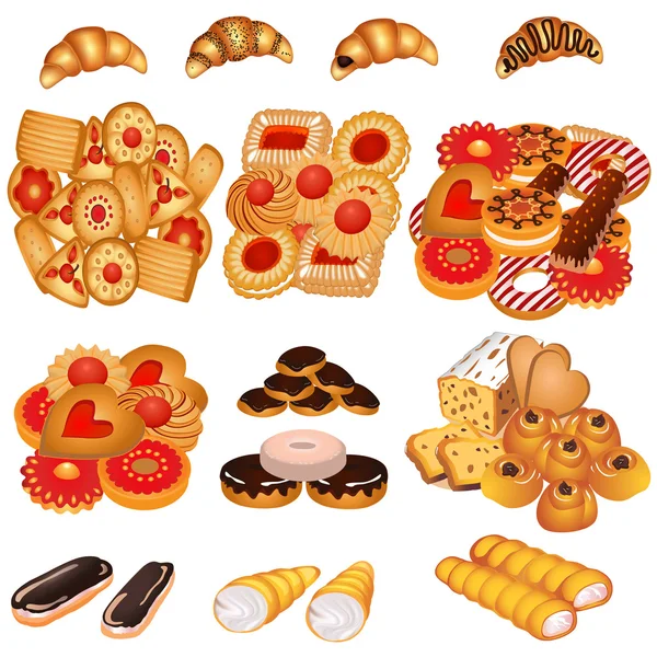 Chutné cookies písek a dort — Stockový vektor